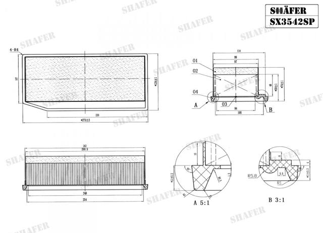 SHAFER SX3542SP Фильтр воздушный в наличии Киев