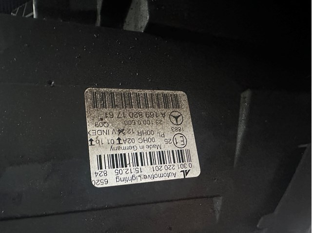 Основная фара в сборе левая A1698201761 MERCEDES