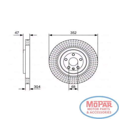 Диск тормозной передний 0986479W53 BOSCH