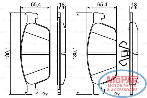Колодки передние 0986495388 BOSCH
