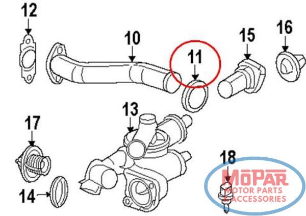 Кольцо уплотнительное системы охлаждения 4884873AA CHRYSLER