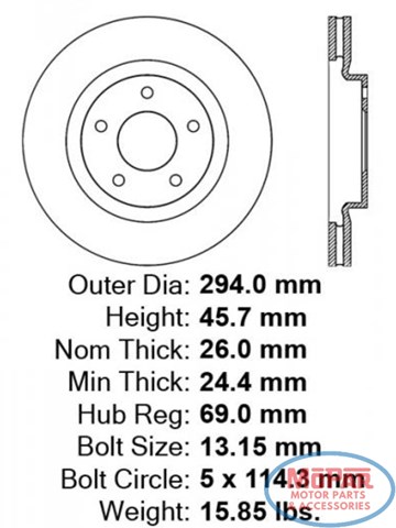 Диск тормозной передний Mitsubishi Outlander 2 40