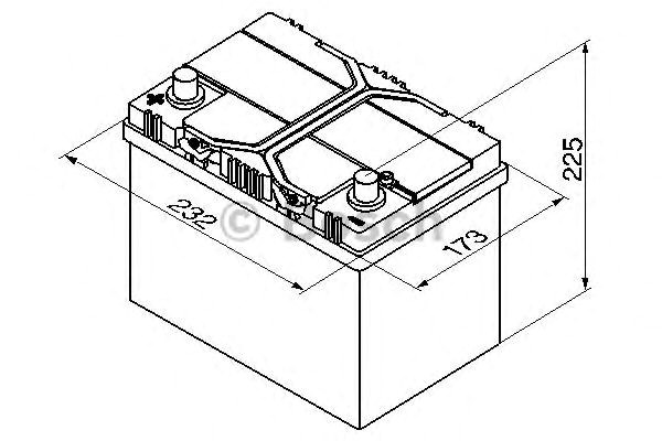 Акумулятор 60ah-12v bosch (s4025) (232x173x225),l,en540 азія 0092S40250