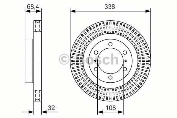 Диск тормозной передний 0986479A65 BOSCH