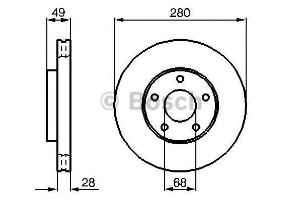 Тормоз дисковый передний 0986479B61 BOSCH