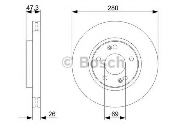 Ротор тормозной 0986479C07 BOSCH