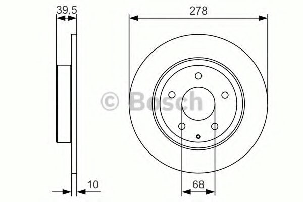 Bosch  mazda гальмівний диск задн. 6 12- 0986479C22