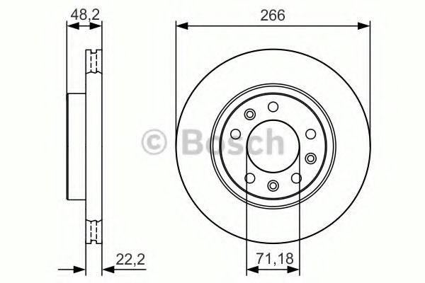 Диск тормозной передний 0986479C34 BOSCH