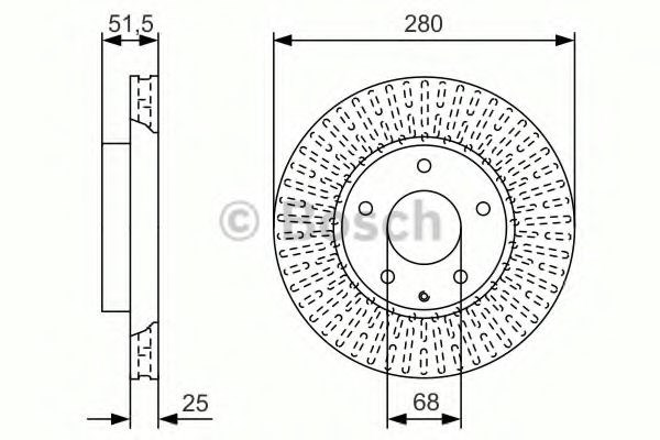 Передний тормозной диск 0986479C36 BOSCH