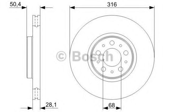 Передний тормозной диск 0986479C85 BOSCH
