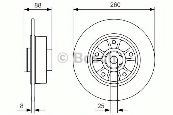 Дисковый тормоз 0986479C87 BOSCH