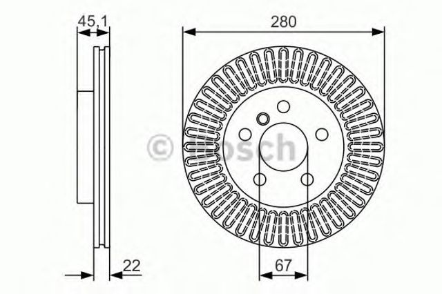 Диск тормозной передний 0986479C97 BOSCH