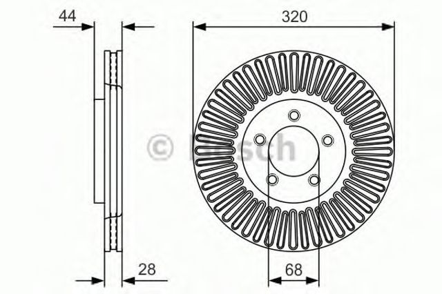 Передний тормозной диск 0986479D19 BOSCH
