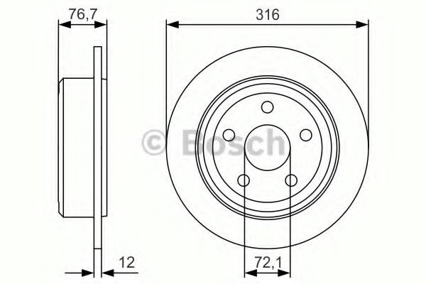 Тормозной диск 0986479R08 BOSCH