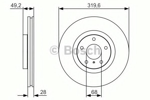 Диск тормозной передний 0986479R22 BOSCH