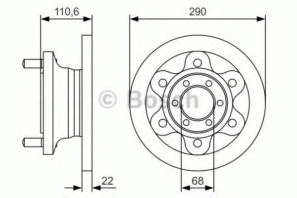 Bosch iveco диск гальмівний 35.10 96-99 0986479S95