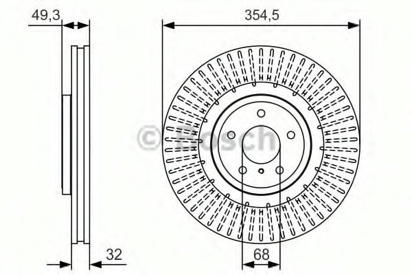 Диск тормозной передний 0986479T02 BOSCH