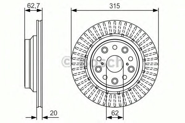 Тормозной диск 0986479T06 BOSCH