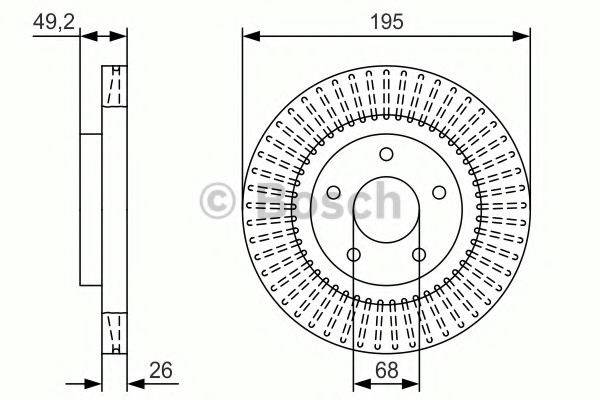 Передний тормозной диск 0986479T99 BOSCH