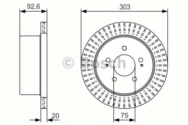 Задний дисковый тормоз 0986479V26 BOSCH