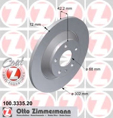 Тормозной диск 100333520 ZIMMERMANN