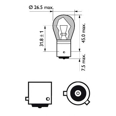 Лампа накаливания py21w 12v 21w bau15s silvervision (blister 2шт) (пр-во philips) 12496SVB2