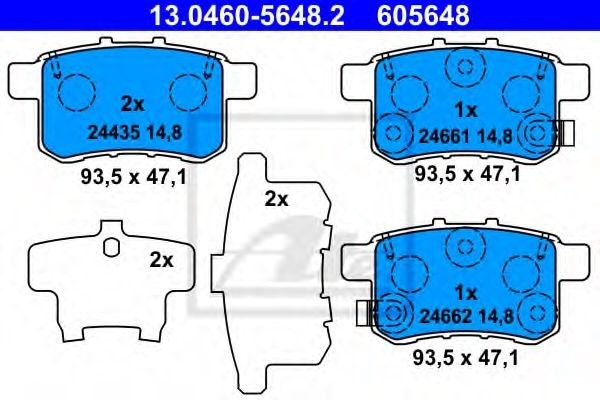 Комплект гальмівних колодок з 4 шт. дисків 13046056482