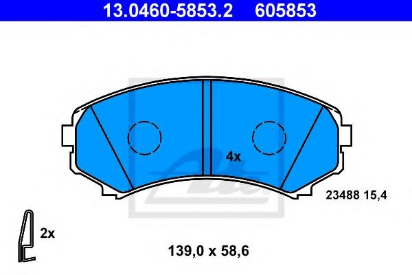 Передние тормозные колодки 13046058532 ATE