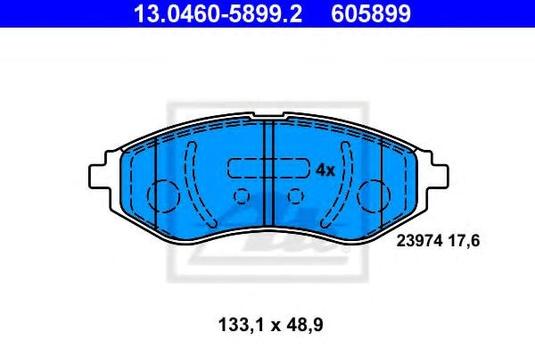Комплект гальмівних колодок, дискове гальмо 13046058992