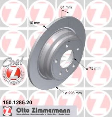 Диск тормозной задний 150128520 ZIMMERMANN