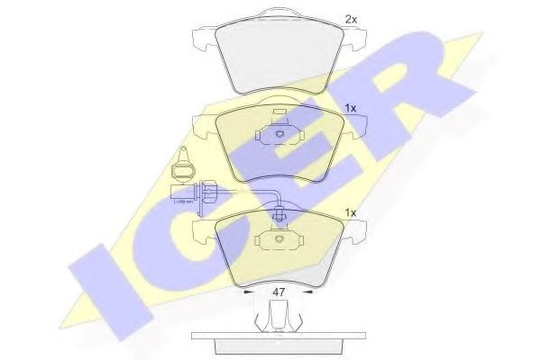 Колодки тормозные передние дисковые 181605 ICER
