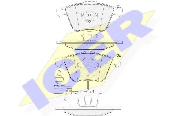 Колодки тормозные 181654 ICER