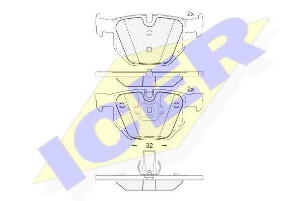 Задние дисковые колодки 181685202 ICER