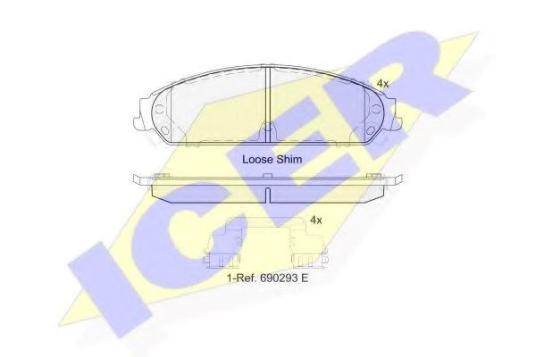 Колодки передние 182068 ICER