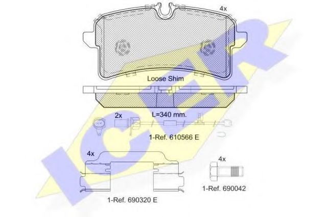 Задние колодки 182159 ICER