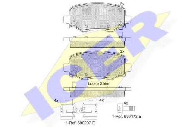 Колодки дисковые  182176 ICER