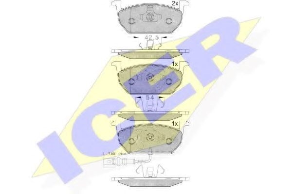 Колодки тормозные передние дисковые 182189 ICER