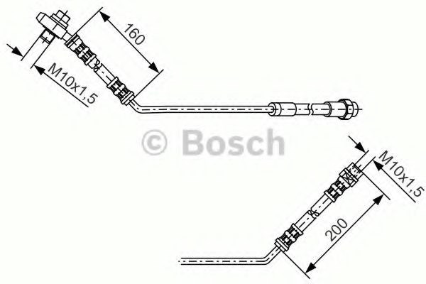 Bosch шланг гальмівний задн. лівий bmw x5 (e53) (570mm) 1987476054