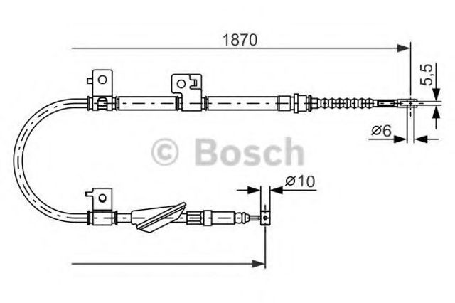 Трос стояночного тормоза задний левый 1987477602 BOSCH