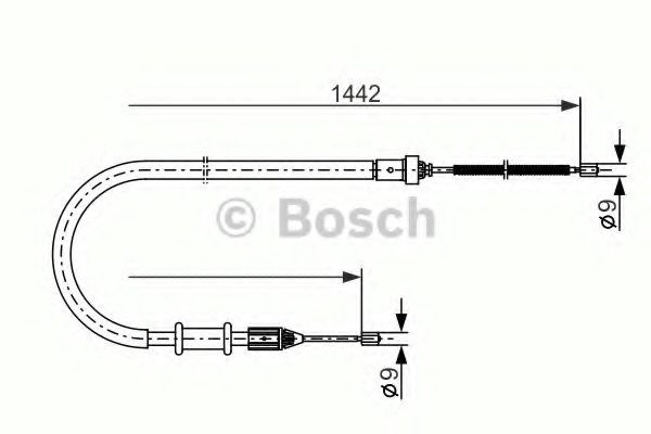 Bosch renault трос ручного гальма задній прав. kangoo 01- 1987477635