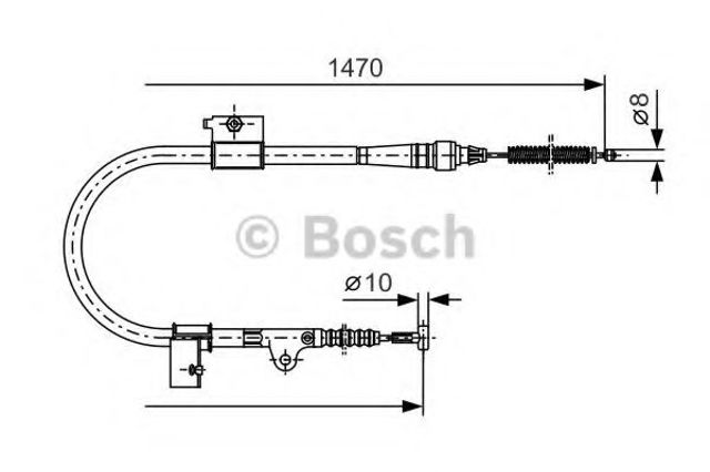 Трос ручного тормоза задний, правый 1987477757 BOSCH