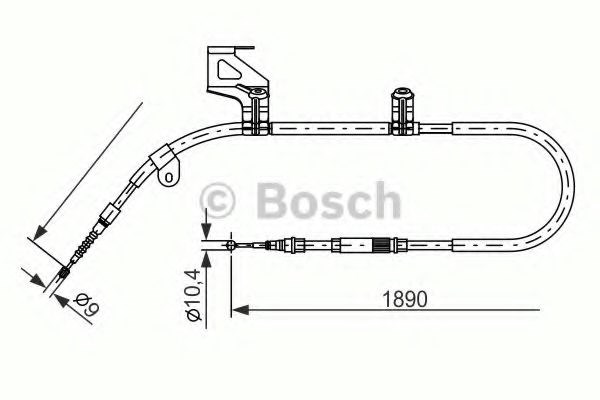 Трос ручного гальма volkswagen passat (b5, 3b2) задній лівий (вир-во bosch) 1987477803