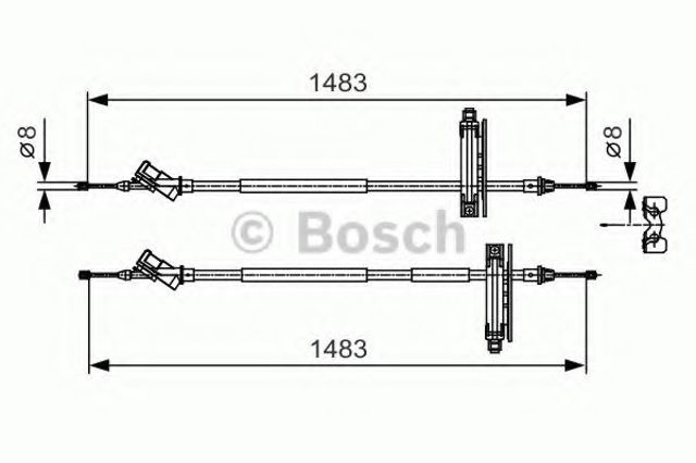 Трос ручного тормоза задний правый/левый 1987477930 BOSCH