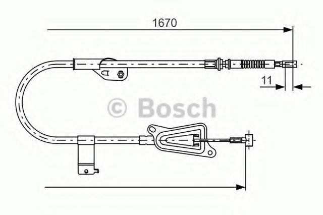 Трос ручника задний правый 1987477943 BOSCH