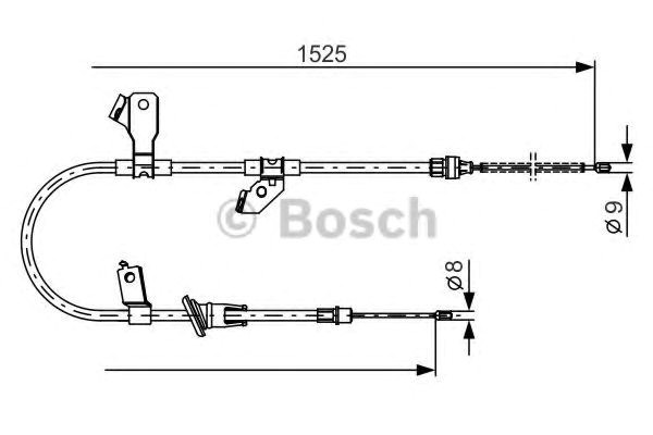 Bosch трос ручного гальм. лів. mitsubishi colt vi 04- 1987482247