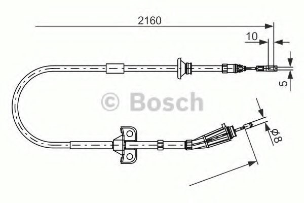 Bosch трос гальм. лів. volvo xc90 -14 1987482284