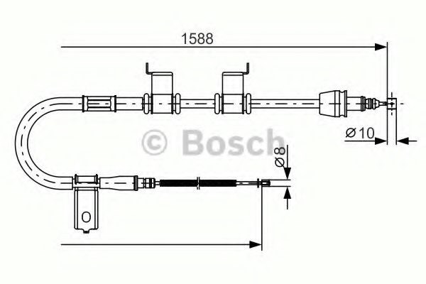 Трос ручного тормоза задний 1987482358 BOSCH