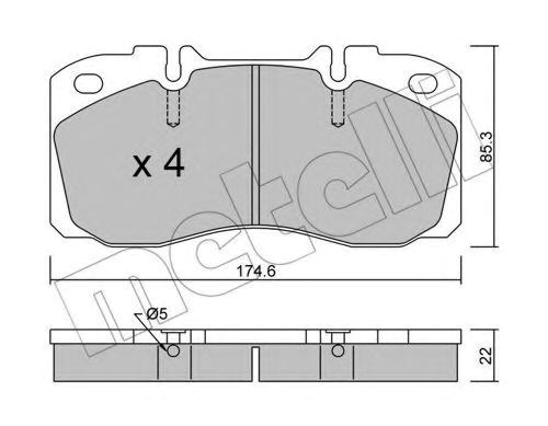 Колодки тормозные передние дисковые 2202680 METELLI