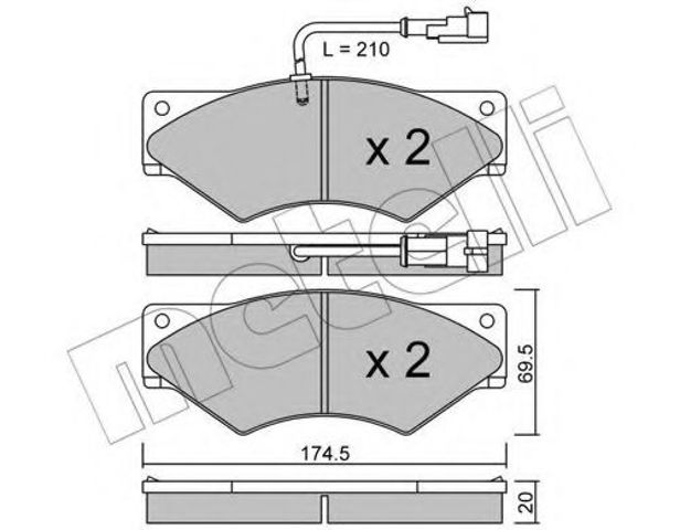 Колодки тормозные дисковые комплект 2208491 METELLI