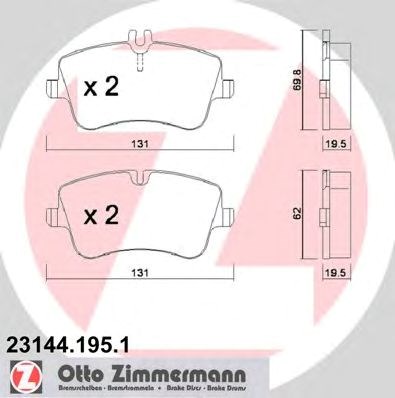 Колодки передние 231441951 ZIMMERMANN